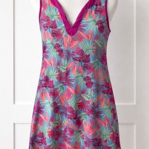LOFT Outlet Floral V-Neck Dress in Pink, Blue, Green